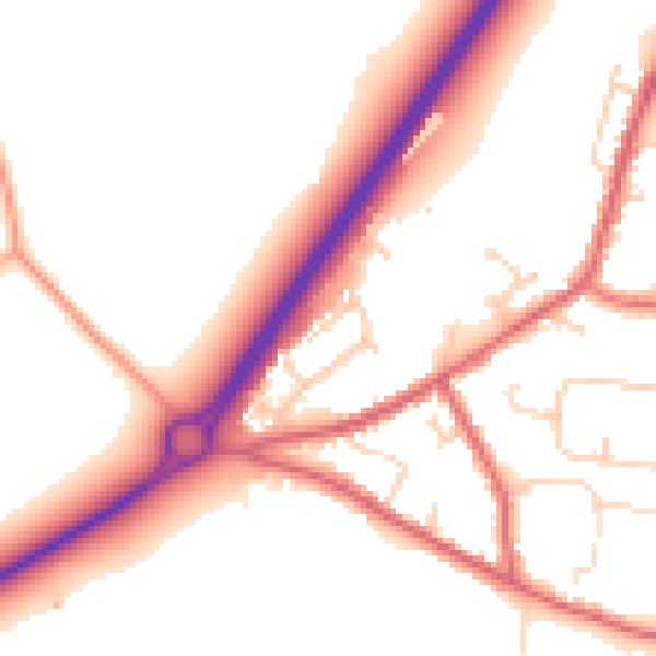 Daytime road noise heatmap for NR33 7UJ