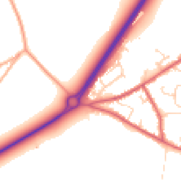 Daytime road noise heatmap for NR33 7UR