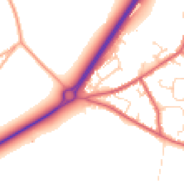 Daytime road noise heatmap for NR33 7UT