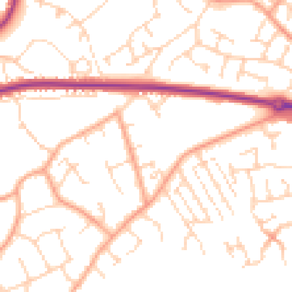 Daytime road noise heatmap for NR33 8AN