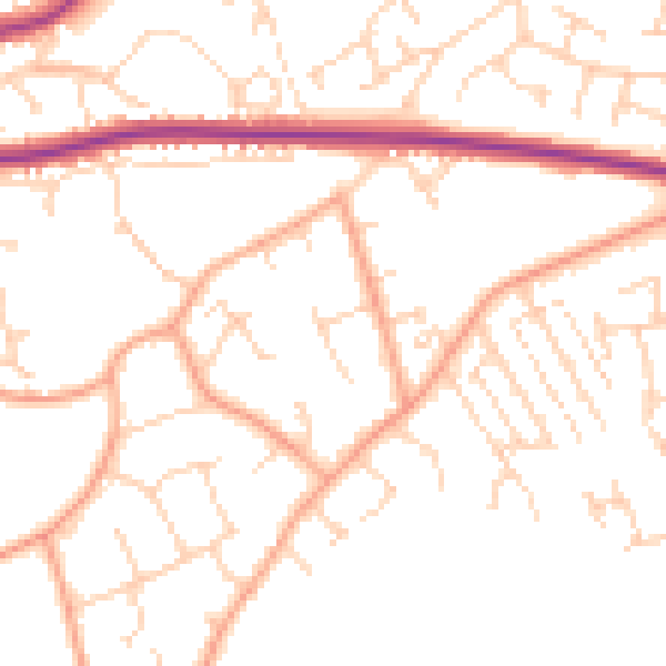 Daytime road noise heatmap for NR33 8AP