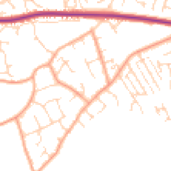 Daytime road noise heatmap for NR33 8BQ