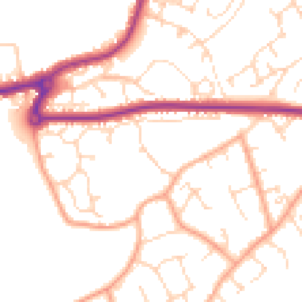 Daytime road noise heatmap for NR33 8BU