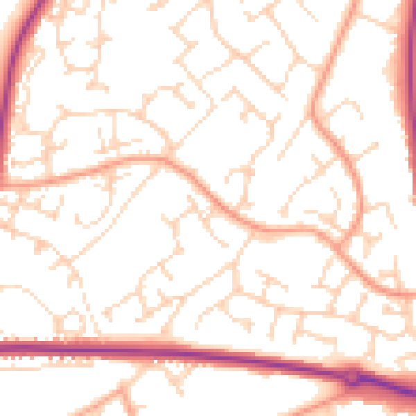 Daytime road noise heatmap for NR33 8BX