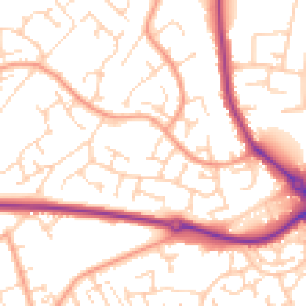 Daytime road noise heatmap for NR33 8DH