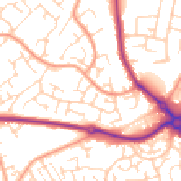 Daytime road noise heatmap for NR33 8DJ