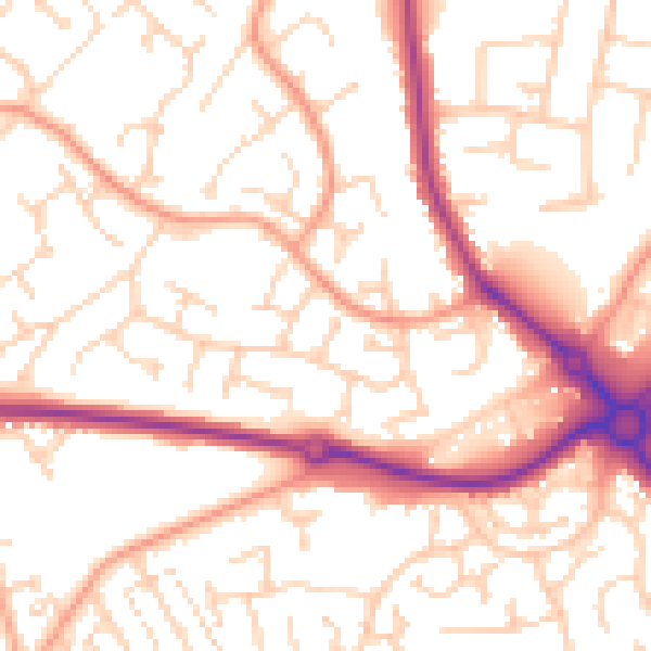 Daytime road noise heatmap for NR33 8DL
