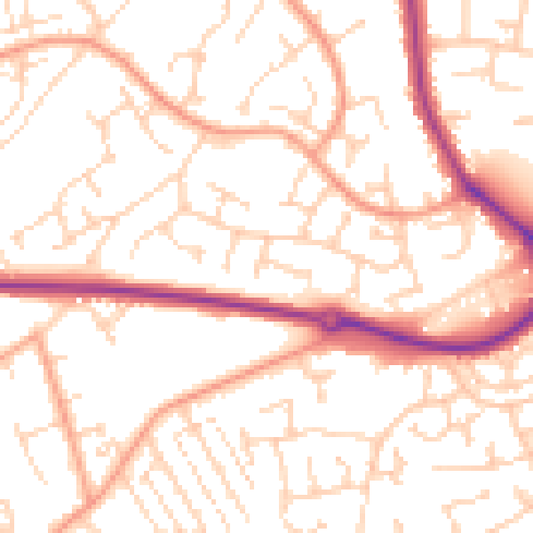 Daytime road noise heatmap for NR33 8DN
