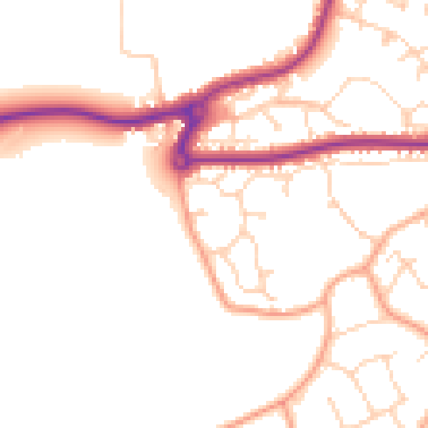 Daytime road noise heatmap for NR33 8FD