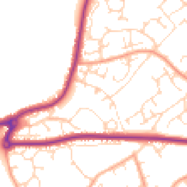 Daytime road noise heatmap for NR33 8FY