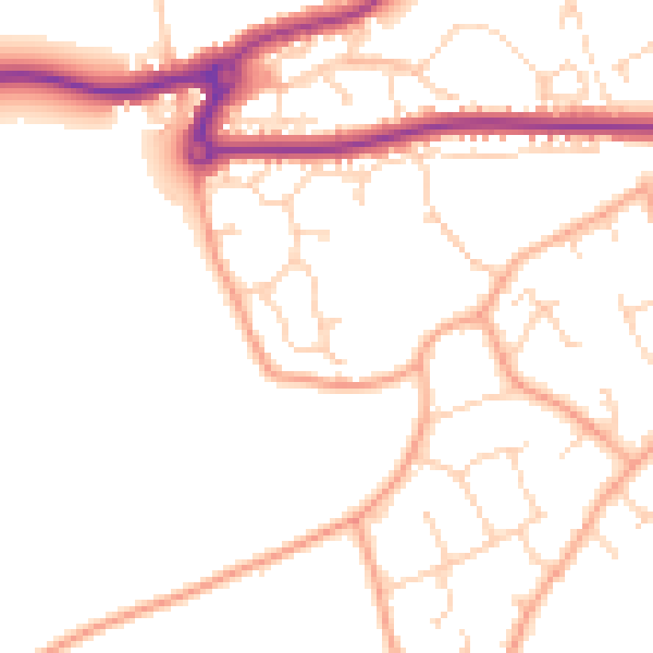 Daytime road noise heatmap for NR33 8GD