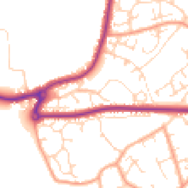Daytime road noise heatmap for NR33 8GR