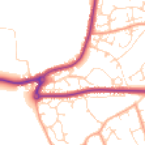 Daytime road noise heatmap for NR33 8GW