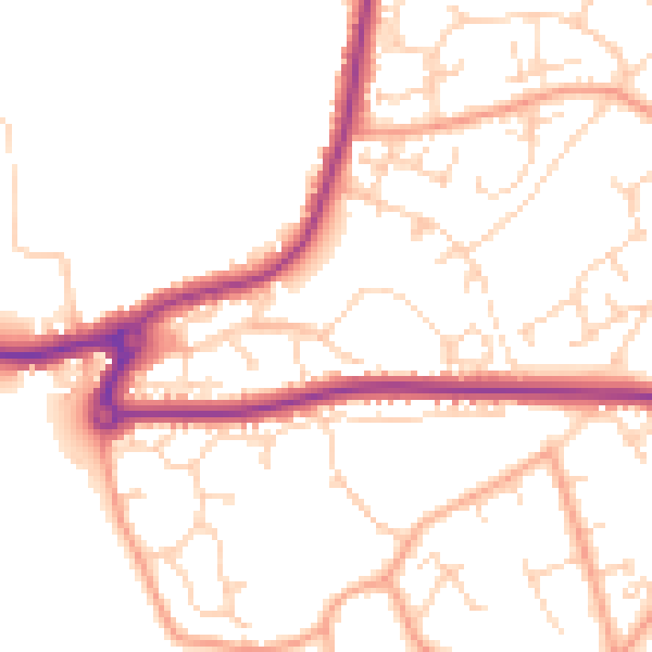 Daytime road noise heatmap for NR33 8GZ