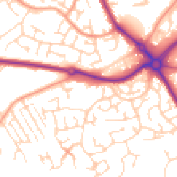 Daytime road noise heatmap for NR33 8JA
