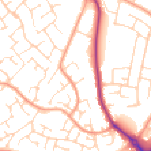 Daytime road noise heatmap for NR33 8LU