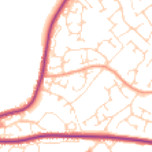 Daytime road noise heatmap for NR33 8NJ