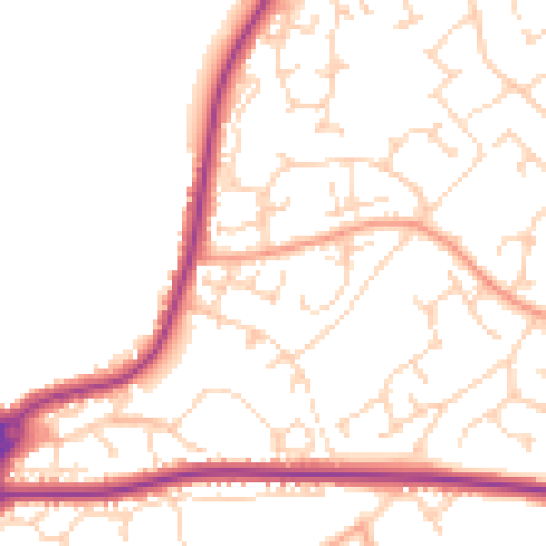 Daytime road noise heatmap for NR33 8NX