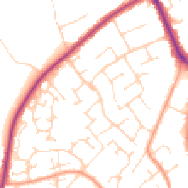 Daytime road noise heatmap for NR33 8PH