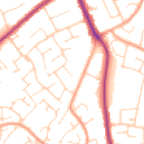 Daytime road noise heatmap for NR33 8PU