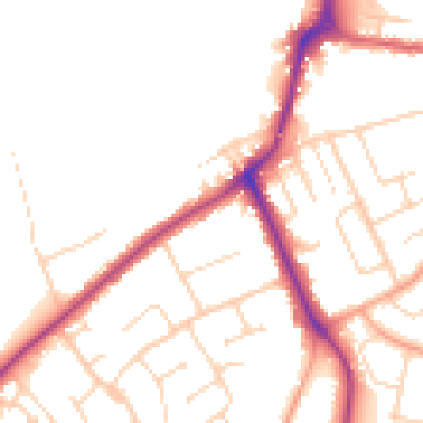 Daytime road noise heatmap for NR33 8QT