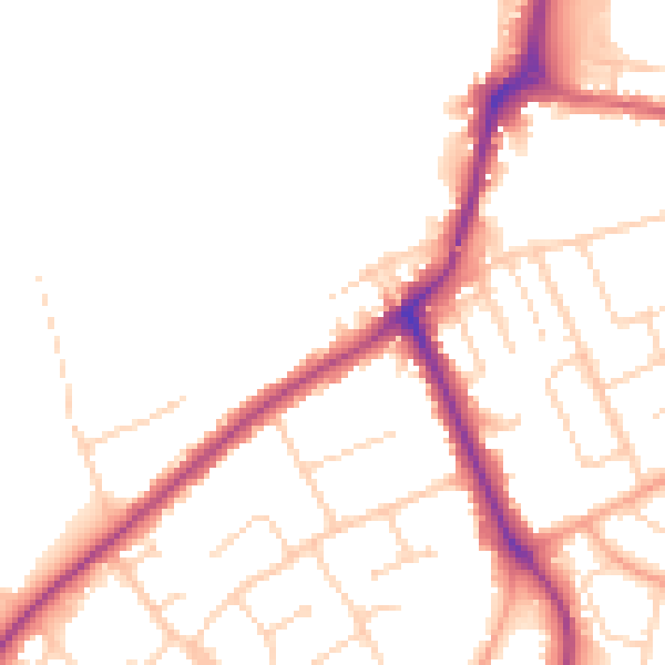 Daytime road noise heatmap for NR33 8QZ