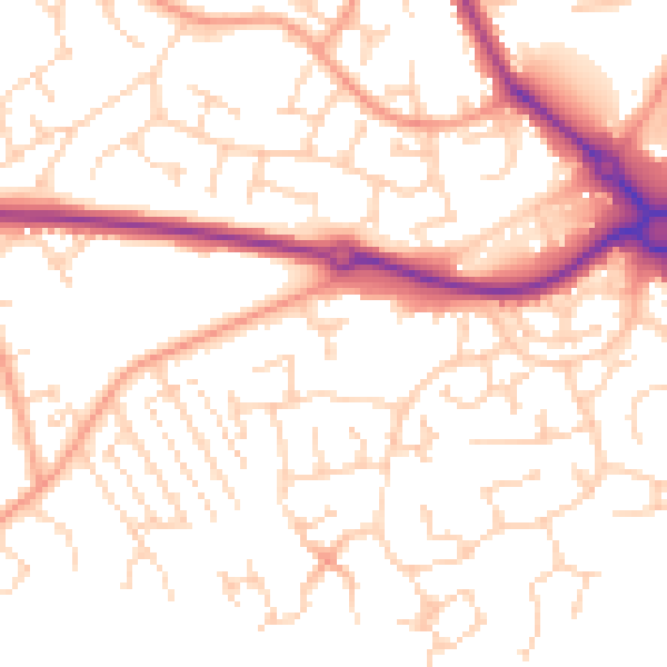 Daytime road noise heatmap for NR33 8SR