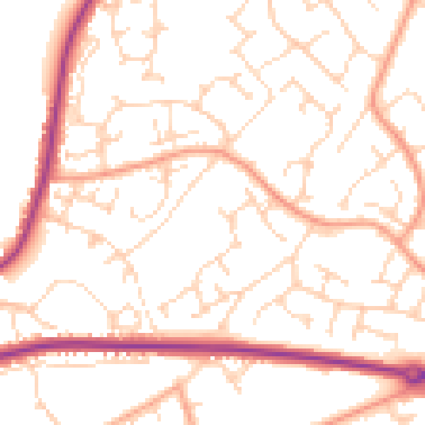 Daytime road noise heatmap for NR33 8SU