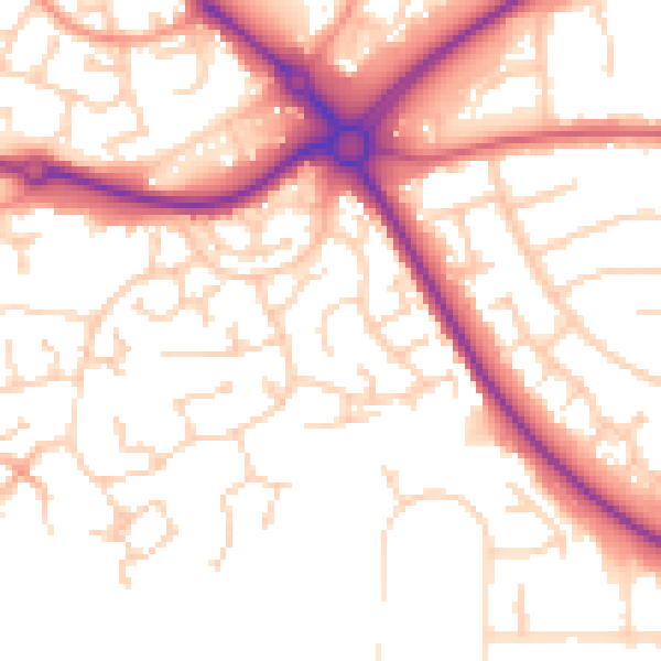Daytime road noise heatmap for NR33 8TD