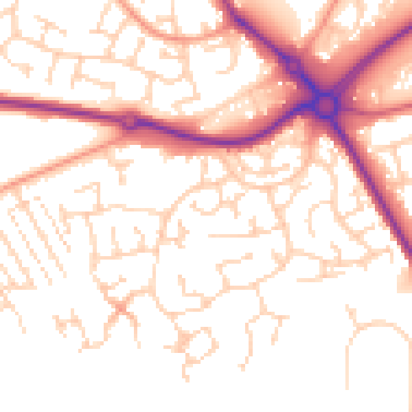 Daytime road noise heatmap for NR33 8TH