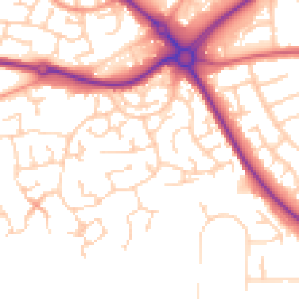 Daytime road noise heatmap for NR33 8TJ