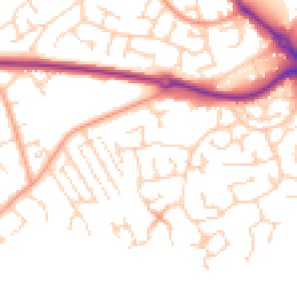 Daytime road noise heatmap for NR33 8TN