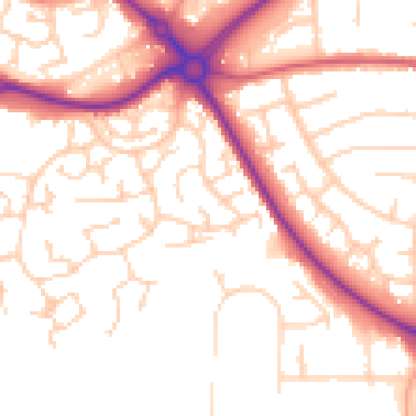 Daytime road noise heatmap for NR33 8UD