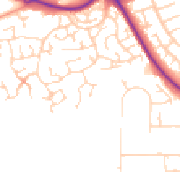 Daytime road noise heatmap for NR33 8WA