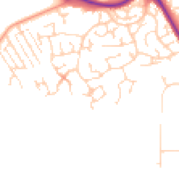 Daytime road noise heatmap for NR33 8WJ