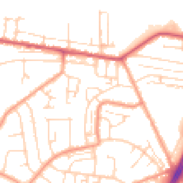 Daytime road noise heatmap for NR33 9BE