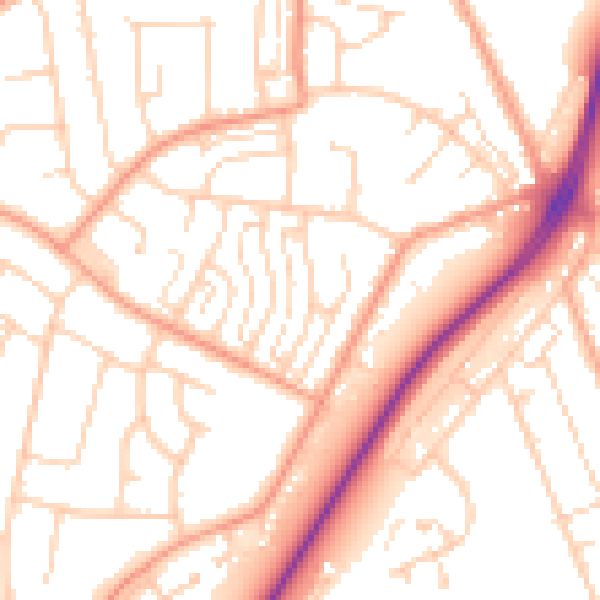 Daytime road noise heatmap for NR33 9EG