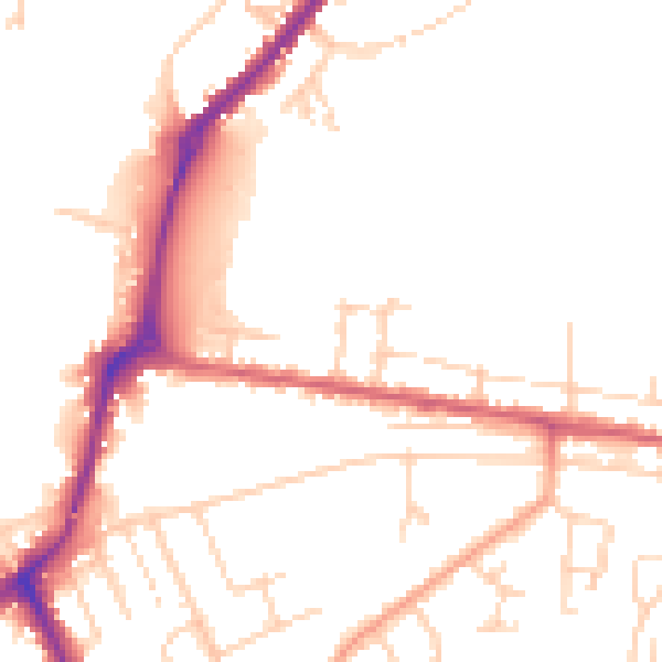 Daytime road noise heatmap for NR33 9NG