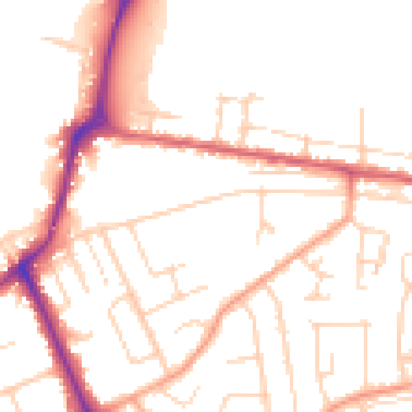 Daytime road noise heatmap for NR33 9NT