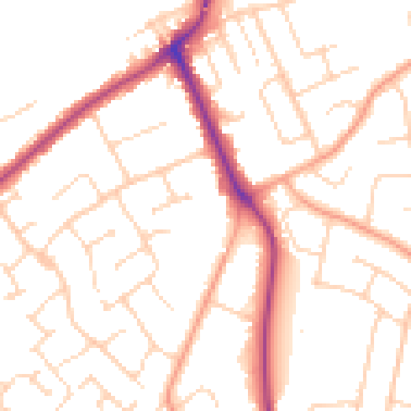 Daytime road noise heatmap for NR33 9PU