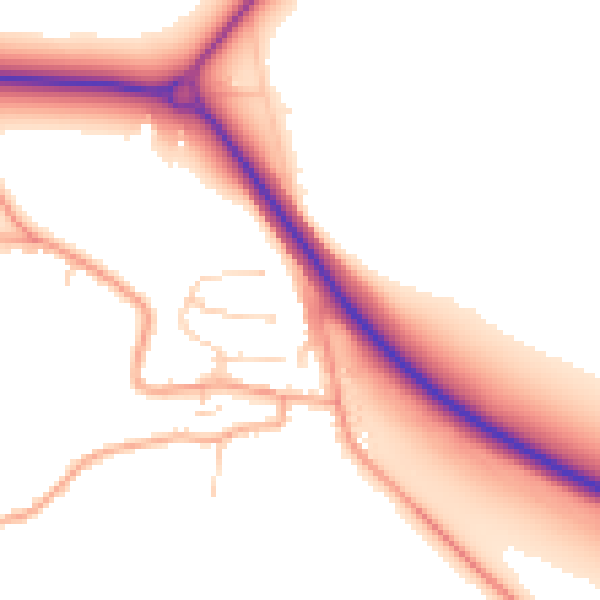 Daytime road noise heatmap for NR34 0AE