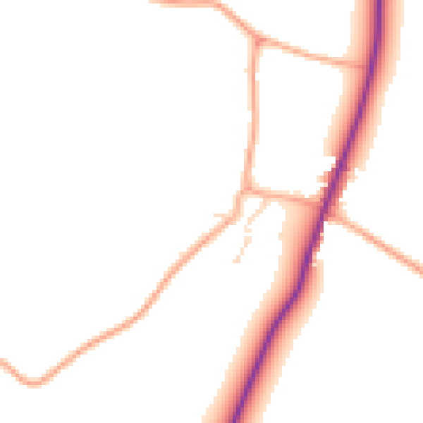 Daytime road noise heatmap for NR34 0DN
