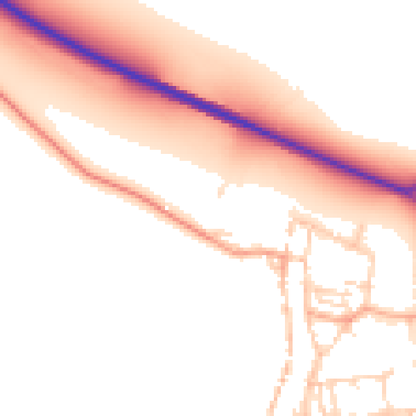 Daytime road noise heatmap for NR34 0EB