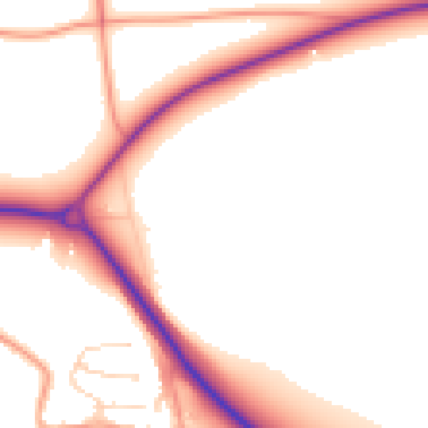 Daytime road noise heatmap for NR34 0ED