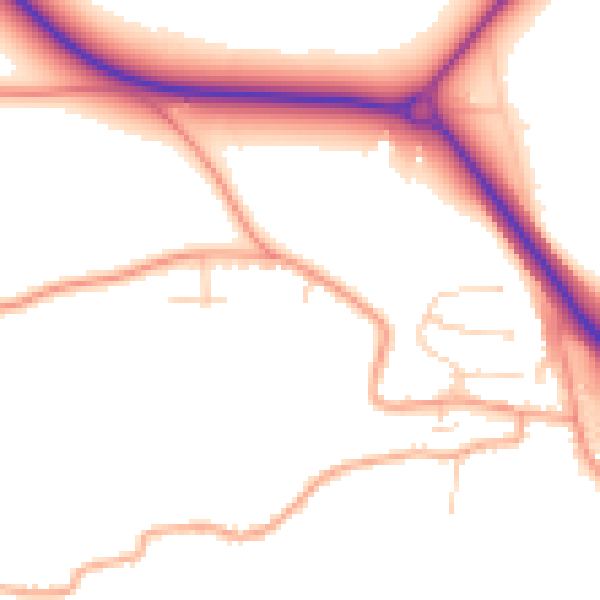 Daytime road noise heatmap for NR34 0HX