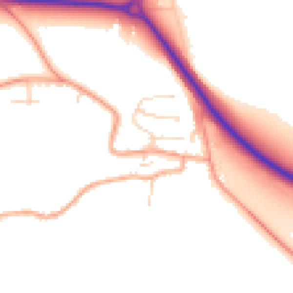 Daytime road noise heatmap for NR34 0LA