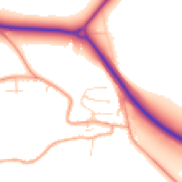 Daytime road noise heatmap for NR34 0LF