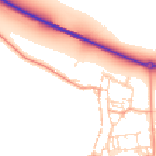 Daytime road noise heatmap for NR34 0PB