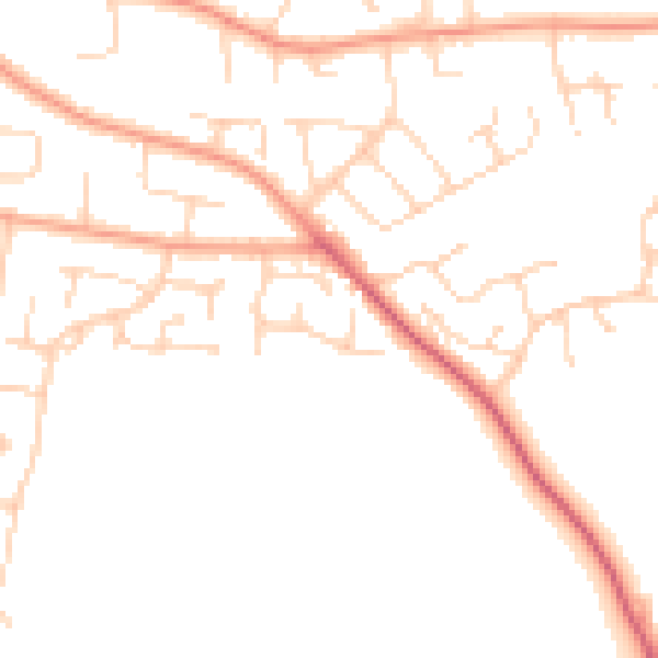 Daytime road noise heatmap for NR34 7BT