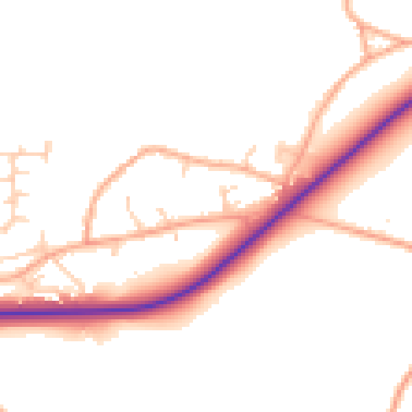 Daytime road noise heatmap for NR34 7BW